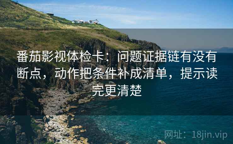 番茄影视体检卡：问题证据链有没有断点，动作把条件补成清单，提示读完更清楚