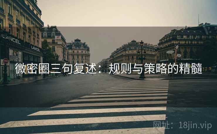 微密圈三句复述:规则与策略的精髓 微密圈三句复述:规则与策略的精髓